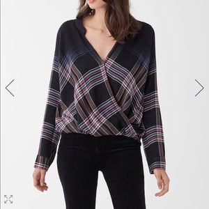 Hyperion Plaid Surplice Top